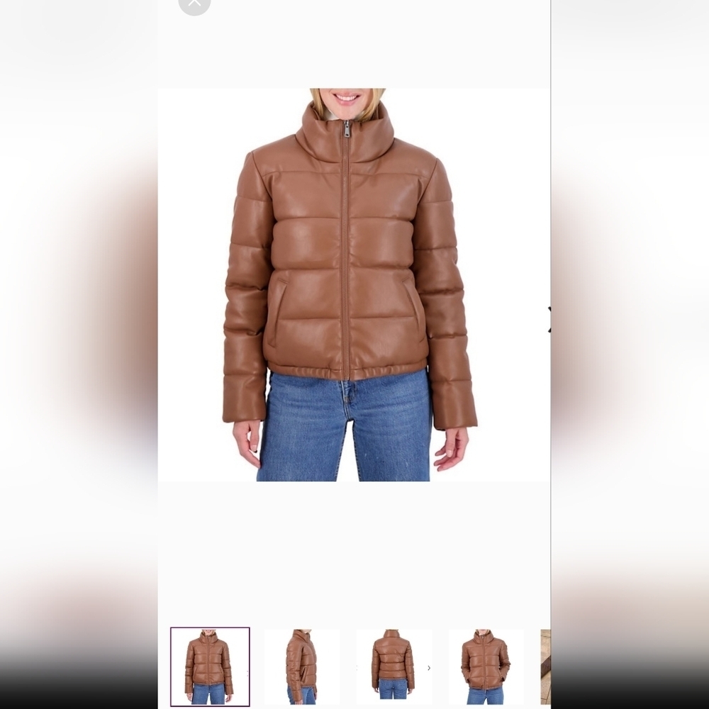 Sebby Women's Faux Leather Puffer Jacket, Puffy Coat - S.E.B. By SEBBY 2XL - Picture 8 of 13